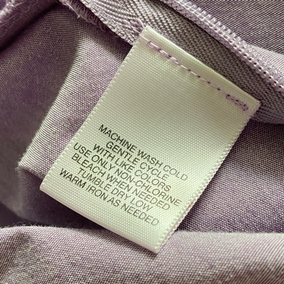 Duo Maternity Stretch Top Blouse Large Lavender Office Casual - Picture 7 of 9